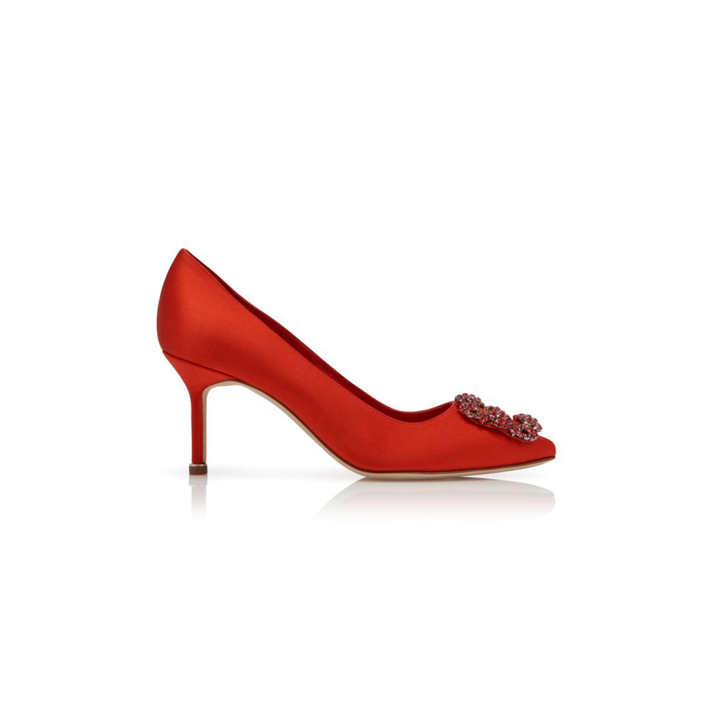 man010 B1ahn*k hangisi red 70 red satin jewel buckle pumps 422-1472-0001